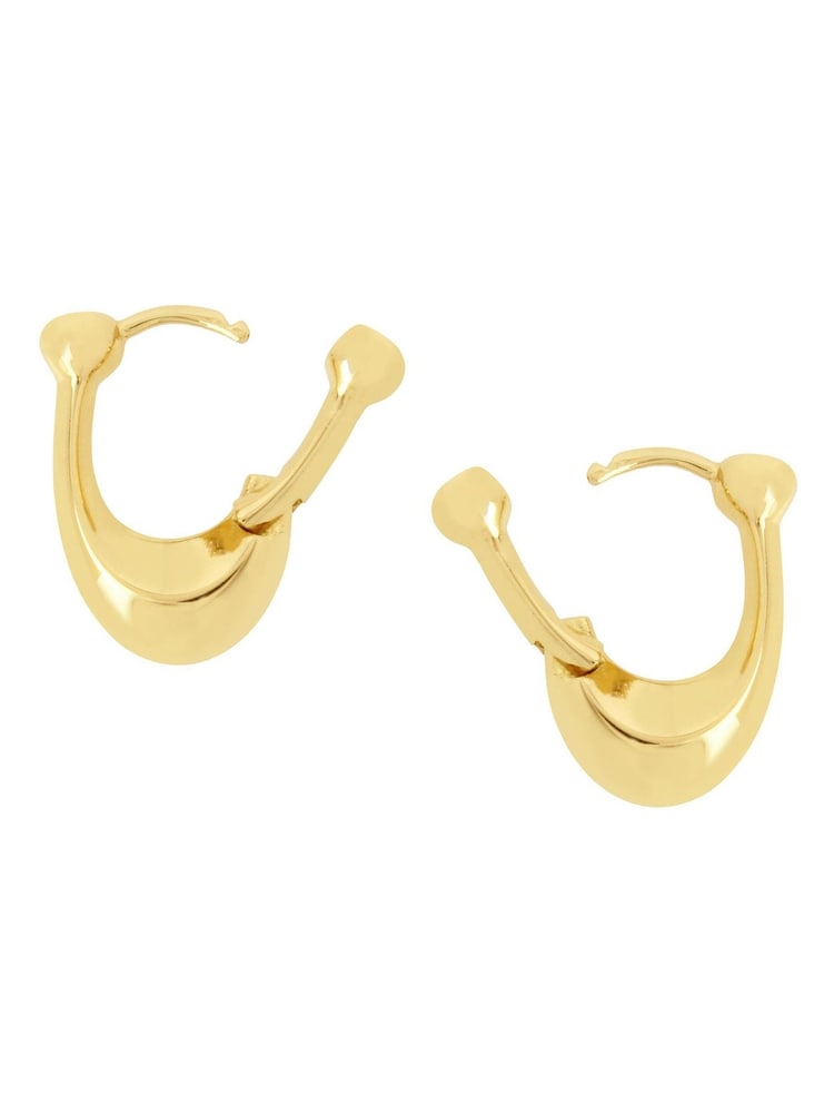 COACH Gold Tone Signature C Huggie Earrings - Image 2 of 3