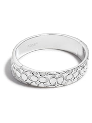 COACH Silver Quilted C Hinged Bangle Bracelet - Image 1 of 2
