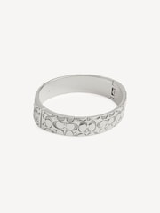 COACH Silver Tone Quilted C Hinged Bangle Bracelet - Image 3 of 5