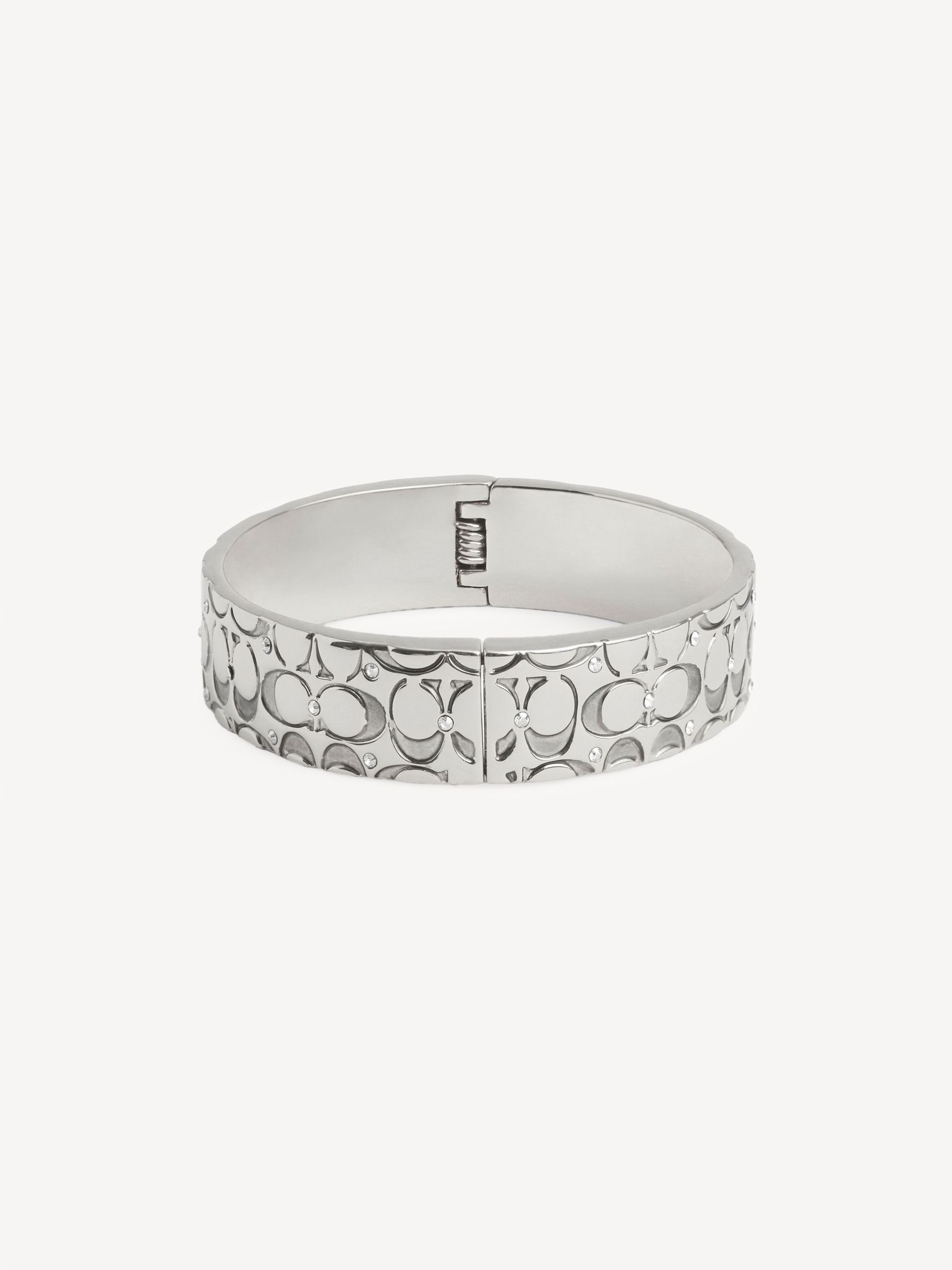 Buy COACH Silver Tone Quilted C Hinged Bangle Bracelet from Next
