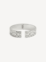 COACH Silver Tone Quilted C Hinged Bangle Bracelet - Image 5 of 5