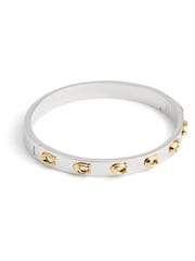 COACH Two Tone Signature C Hinged Bangle Bracelet - Image 1 of 2