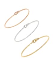 COACH Gold Tone Interlocking Signature C Stone Bangle Bracelet Set - Image 2 of 4