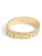 COACH Gold Tone Quilted C Hinged Bangle Bracelet - Image 2 of 6