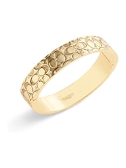 COACH Gold Tone Quilted C Hinged Bangle Bracelet - Image 3 of 6