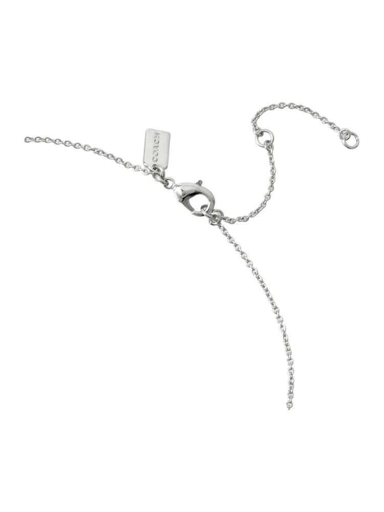 COACH Silver Quilted C Tag Pendant Necklace - Image 1 of 3