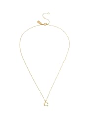 COACH Gold Tone Signature C Starter Necklace - Image 1 of 3