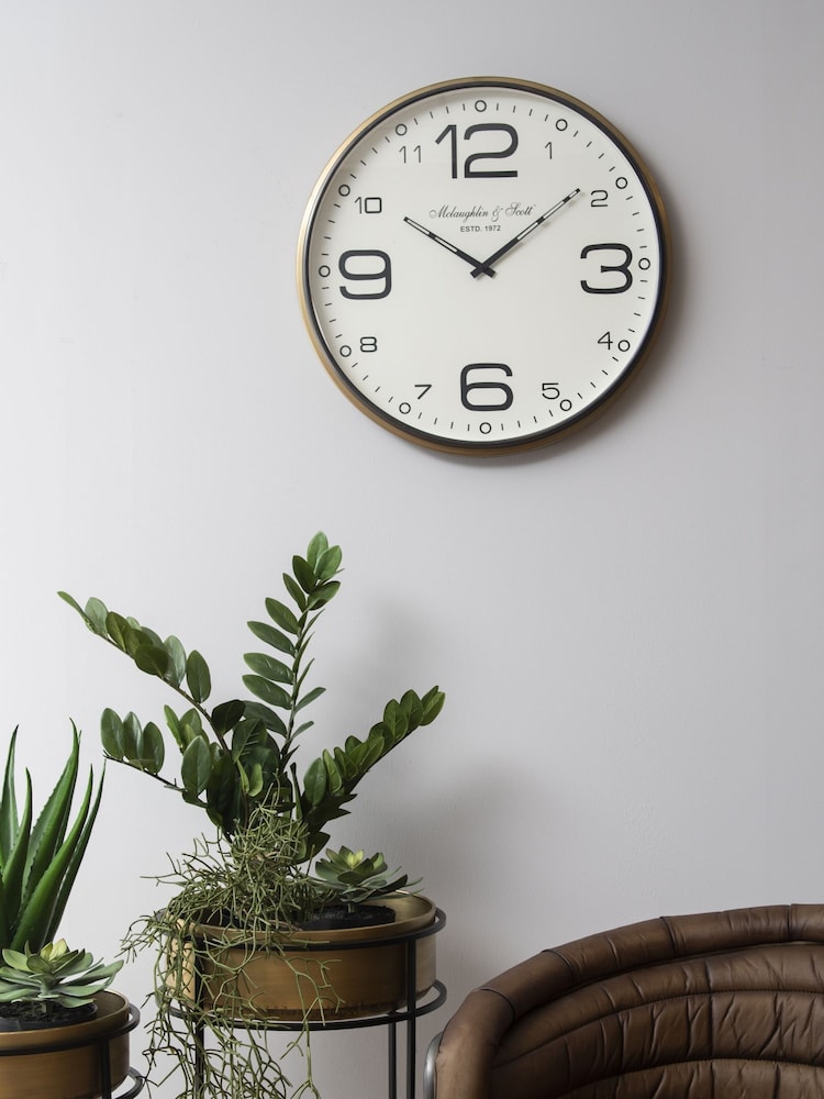 Libra Interiors Gold Risby Wall Clock - Image 1 of 4