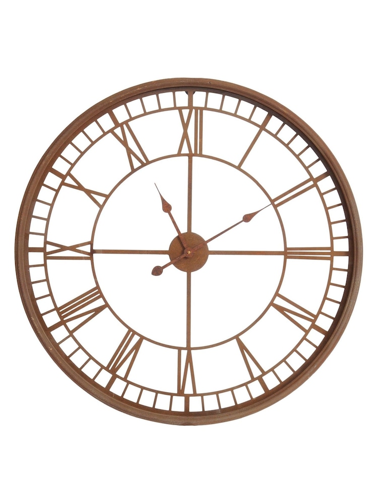Libra Interiors Rust Antique Skeleton Wall Clock - Image 2 of 2