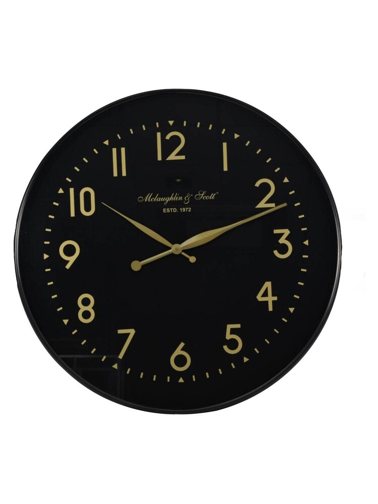 Libra Interiors Black Christopher Wall Clock 76cm - Image 2 of 3 Libra Interiors Black Christopher Wall Clock 76cm - Image 2 of 3
