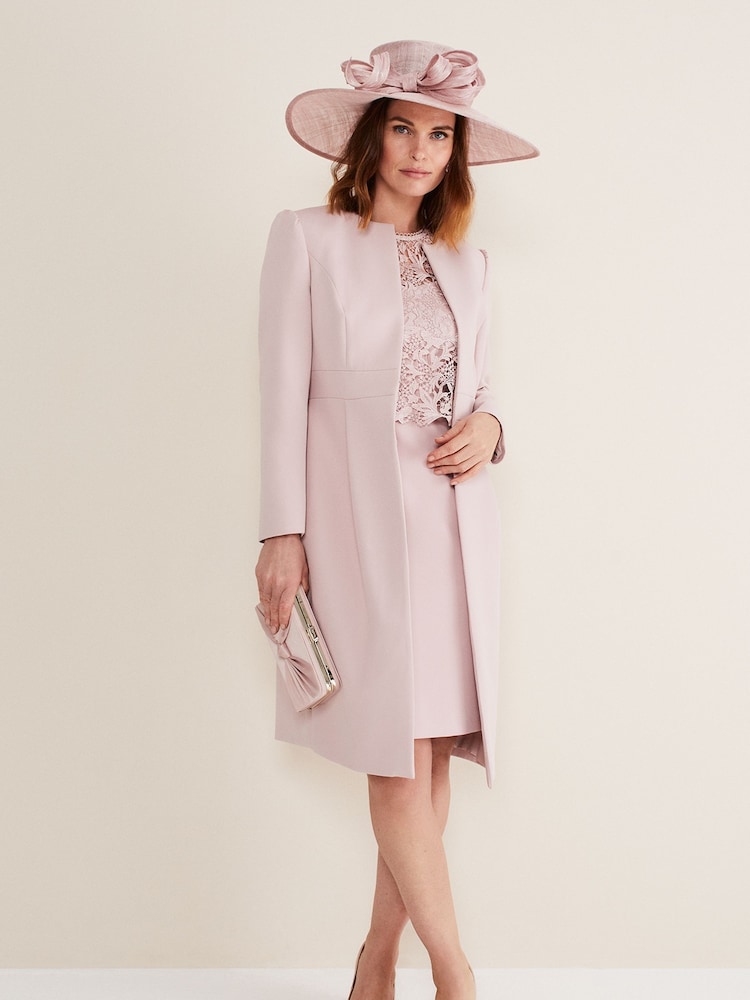 Phase Eight Pink Venita Bow Long Jacket - Image 1 of 6