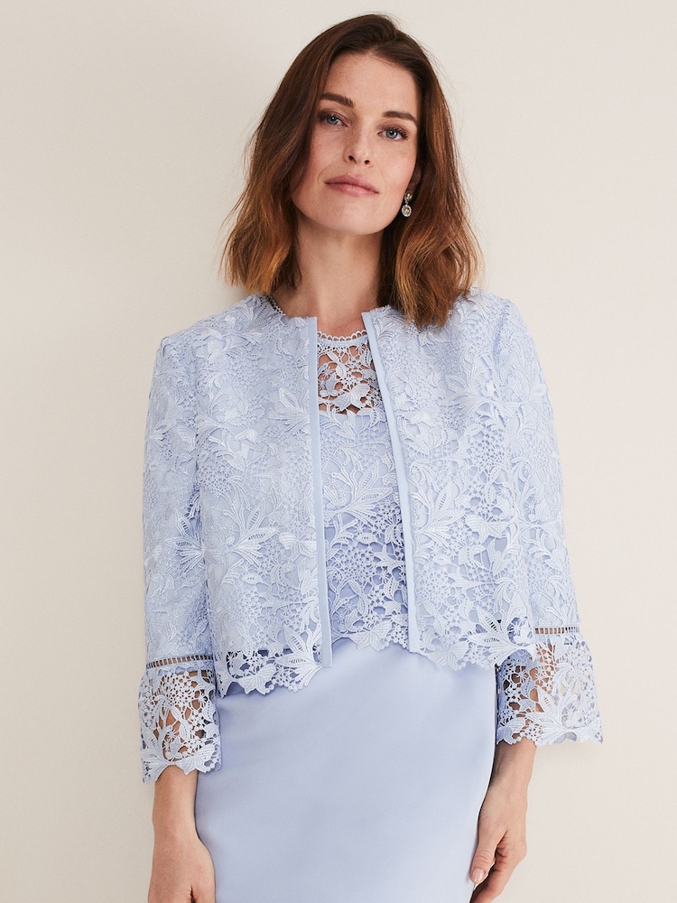 Phase Eight Blue Isabella Lace Jacket - Image 1 of 6