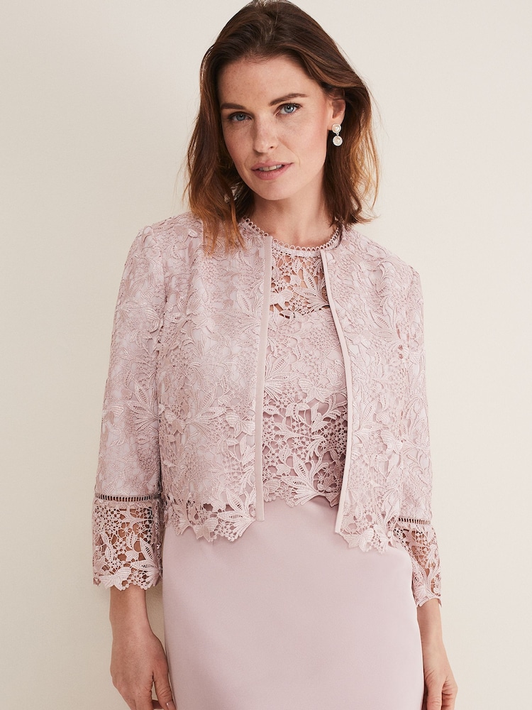 Phase Eight Pink Isabella Lace Jacket - Image 1 of 6