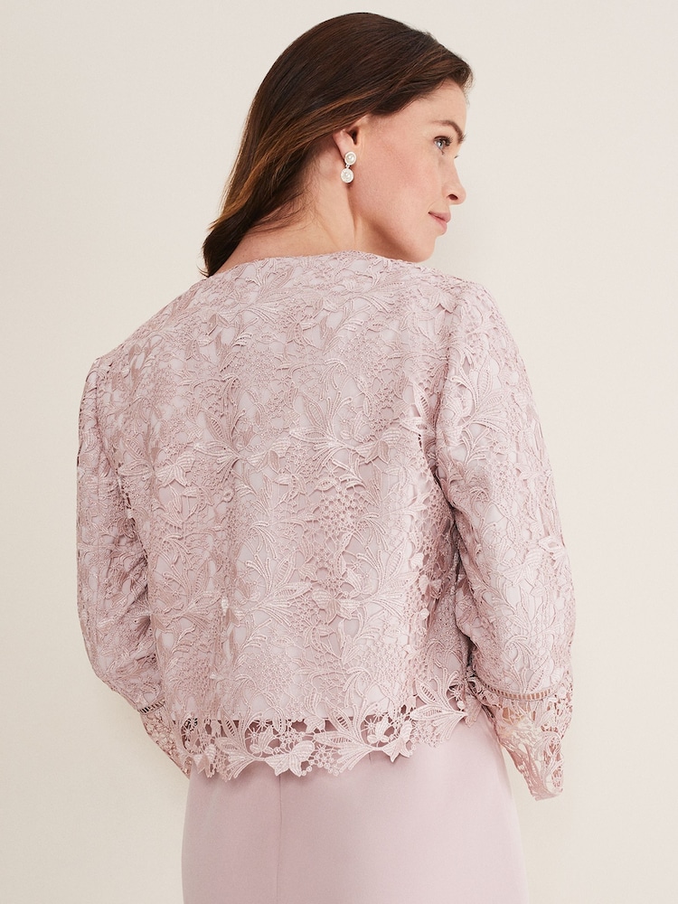 Phase Eight Pink Isabella Lace Jacket - Image 2 of 6