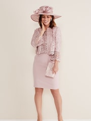 Phase Eight Pink Isabella Lace Jacket - Image 3 of 6