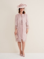 Phase Eight Pink Isabella Lace Coat - Image 1 of 6