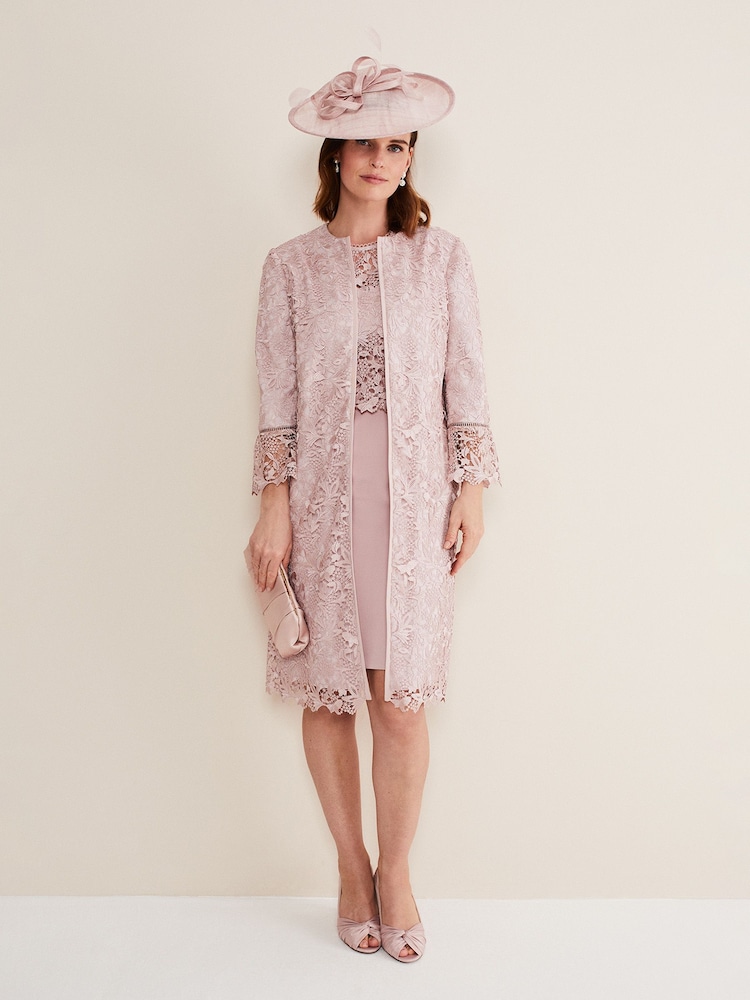 Phase Eight Pink Isabella Lace Coat - Image 1 of 6