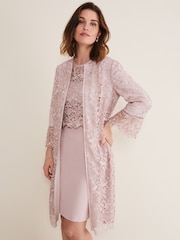 Phase Eight Pink Isabella Lace Coat - Image 3 of 6