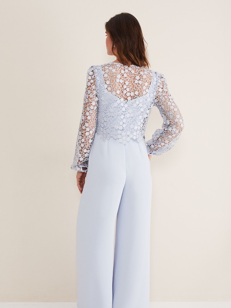 Phase Eight Blue Mariposa Lace Jumpsuit - Image 2 of 6