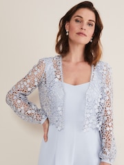 Phase Eight Blue Mariposa Lace Jumpsuit - Image 5 of 6