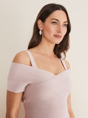 Phase Eight Pink Zella Knitted Bandage Dress - Image 4 of 6