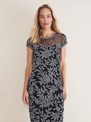 Phase Eight Blue Zila Tapework Dress - Image 1 of 6