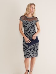 Phase Eight Blue Zila Tapework Dress - Image 3 of 6