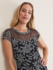 Phase Eight Blue Zila Tapework Dress - Image 4 of 6