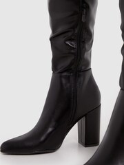 Schuh Black Delta Block Heel Knee Boots - Image 4 of 4