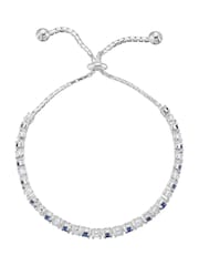 Beaverbrooks Sterling Silver Synthetic Sapphire and Cubic Zirconia Bracelet - Image 2 of 4