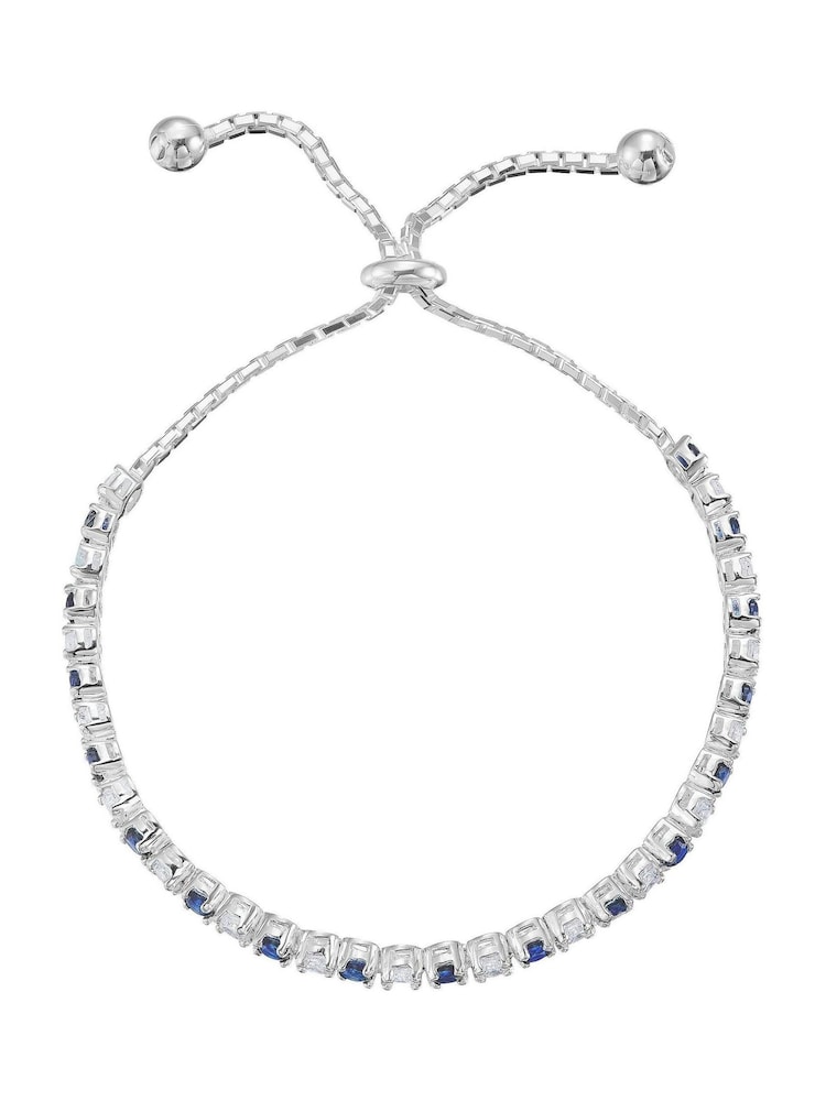Beaverbrooks Sterling Silver Synthetic Sapphire and Cubic Zirconia Bracelet - Image 2 of 4
