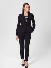 Hobbs Navy Blue Petite Petite Mia Trousers - Image 3 of 4