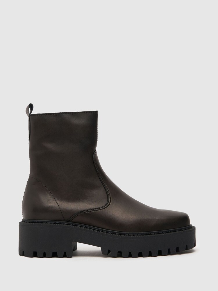 Schuh April Black Clean Leather Boots - Image 1 of 4