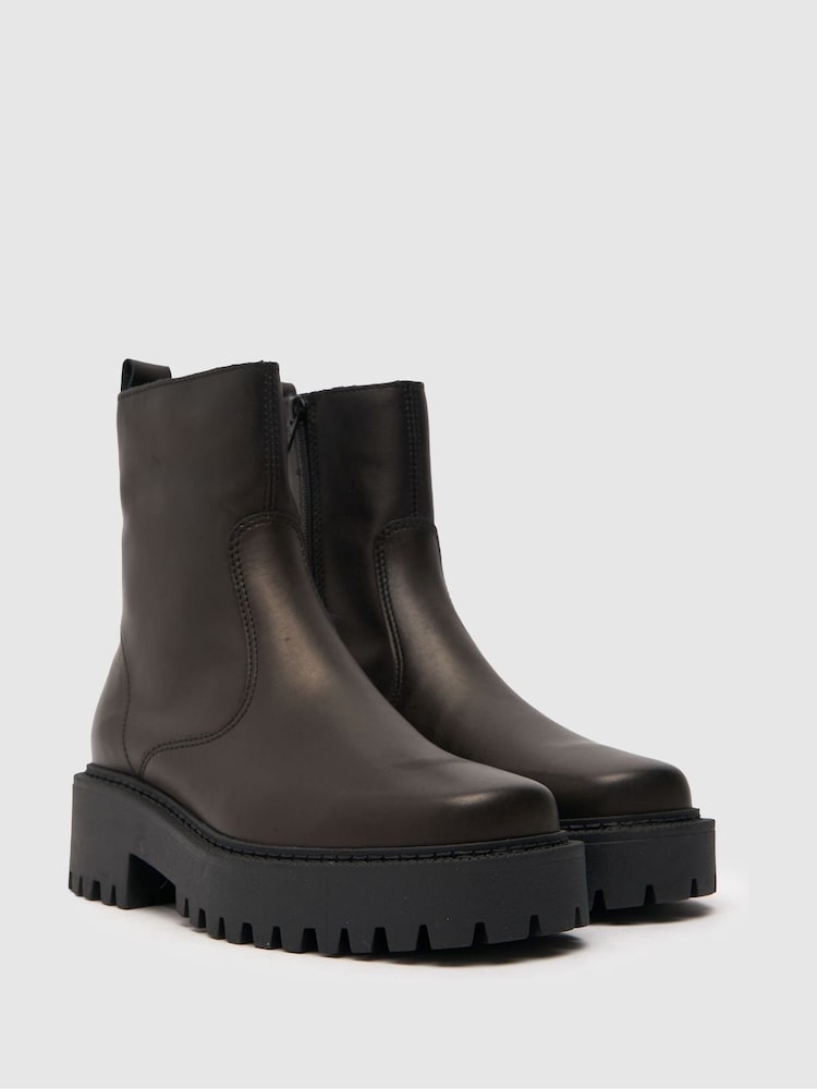 Schuh April Black Clean Leather Boots - Image 2 of 4