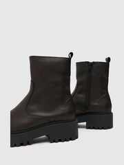 Schuh April Black Clean Leather Boots - Image 3 of 4