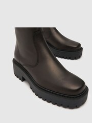 Schuh April Black Clean Leather Boots - Image 4 of 4