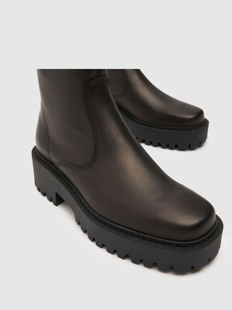 Schuh April Black Clean Leather Boots - Image 4 of 4