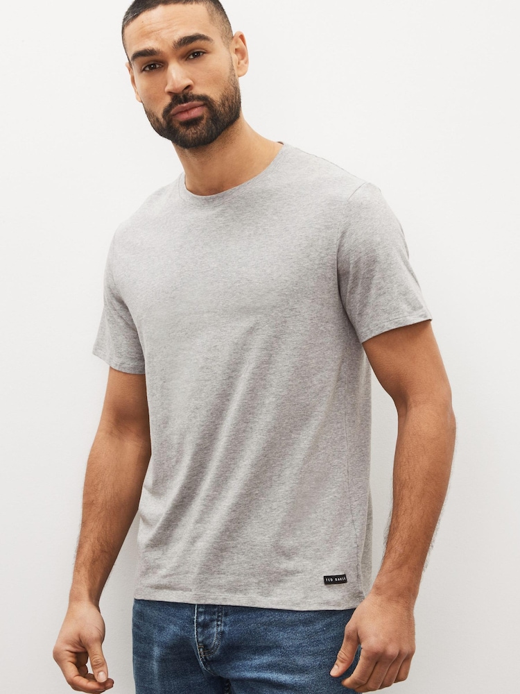 Ted Baker Grey Crew Neck T-Shirts 3 Pack - Image 5 of 9