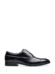 Clarks Black Leather Craft Clifton Go High Shine Oxford Shoes - Image 1 of 6