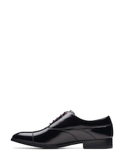 Clarks Black Leather Craft Clifton Go High Shine Oxford Shoes - Image 2 of 6