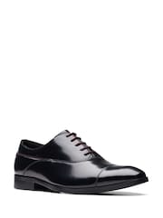 Clarks Black Leather Craft Clifton Go High Shine Oxford Shoes - Image 3 of 6