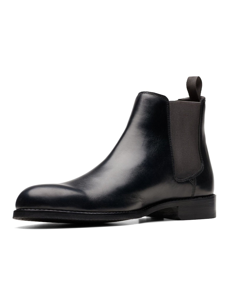Clarks Black Leather Craft Arlo Top Boots - Image 4 of 7