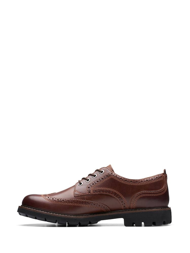Clarks Brown Leather Batcombe Tie Shoes - Image 2 of 7