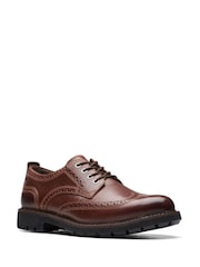 Clarks Brown Leather Batcombe Tie Shoes - Image 3 of 7