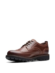 Clarks Brown Leather Batcombe Tie Shoes - Image 4 of 7