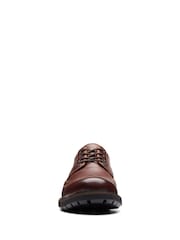 Clarks Brown Leather Batcombe Tie Shoes - Image 6 of 7