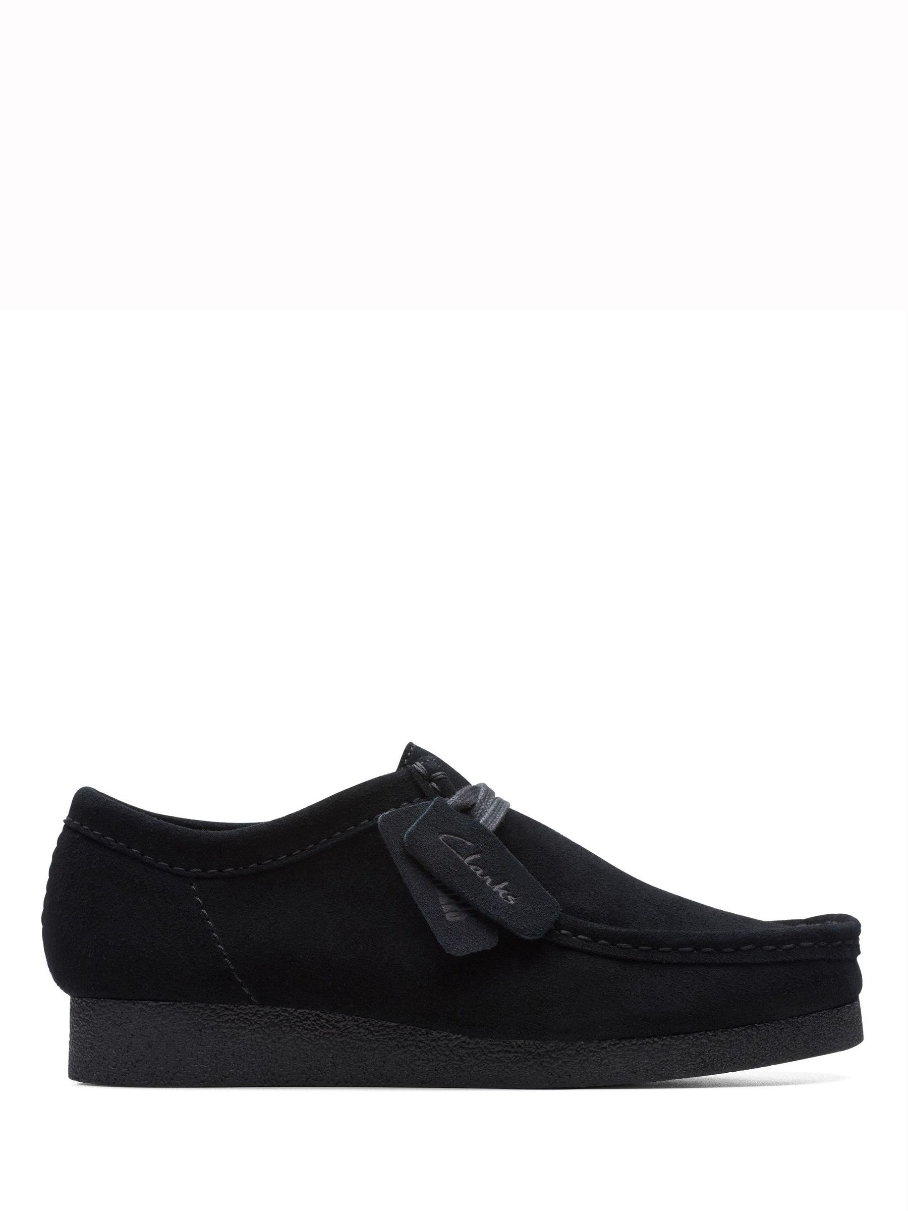 Clarks Black Suede Wallabee Evo Shoes