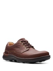 Clarks Brown Wide Fit (H) Mahogany Leather Nature Three Shoes - Image 3 of 7