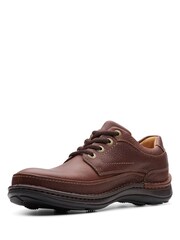 Clarks Brown Wide Fit (H) Mahogany Leather Nature Three Shoes - Image 4 of 7