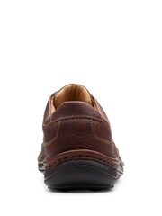 Clarks Brown Wide Fit (H) Mahogany Leather Nature Three Shoes - Image 6 of 7